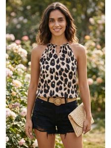 SOULSHAE Top w kolorze beżowym rozmiar: L/XL. Brązowe topy SOULSHAE, l, bez wzorów, bez kołnierzyka, bez ramiączek. Za 69,95 zł.