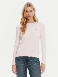 Tommy Hilfiger Sweter WW0WW44984 Różowy Regular Fit. Czerwone swetry klasyczne TOMMY HILFIGER, xxs, z syntetyku, bez kołnierzyka. Za 309,99 zł.