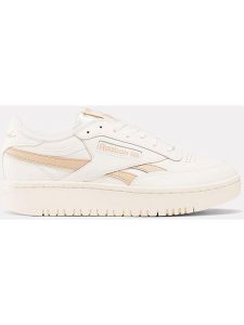 Reebok Skórzane sneakersy "Club C Double Revenge" w kolorze kremowym rozmiar: 42. Brązowe trampki Reebok, bez wzorów, z materiału, bez zapięcia. Za 272,31 zł.