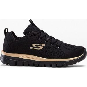Sneakersy Skechers z pianką Memory. Czarne buty sportowe bonprix, bez wzorów, bez zapięcia. Za 269,99 zł.