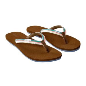 Japonki plażowe damskie Rip Curl Freedom 5272 Stripe. Brązowe klapki Rip Curl, bez wzorów, bez obcasa. Za 66,99 zł.