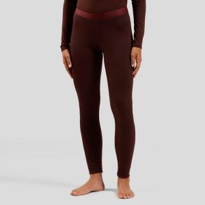 Legginsy termoaktywne damskie ODLO Merino 200 BL Bottom Long. Brązowe legginsy ODLO, bez wzorów. Za 302,99 zł.