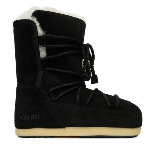 Śniegowce Moon Boot. Czarne buty zimowe Moon Boot, bez obcasa, bez zapięcia. Za 789,00 zł.