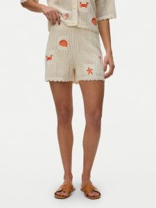 Vero Moda Szorty materiałowe Esmey 10350992 Beżowy jasny Regular Fit. Brązowe szorty Vero Moda, bez wzorów, z bawełny. Za 159,99 zł.