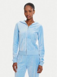 Juicy Couture Bluza Robyn JCSEBJ007 Niebieski Slim Fit. Niebieskie bluzy Juicy Couture, m, bez wzorów, z bawełny, bez kaptura. Za 369,99 zł.