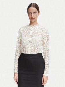 Morgan Koszula 261-TINA Kremowy Regular Fit. Białe koszule Morgan, l, bez wzorów, bez kołnierzyka, bez ramiączek. Za 269,99 zł.