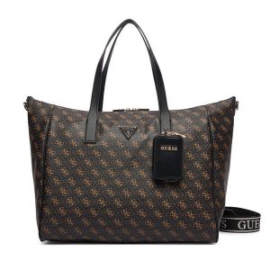 Torebka Guess. Czarne shopper bag Guess, z aplikacjami, bez dodatków. Za 794,99 zł.