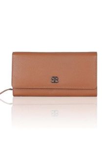 Bellicci Skórzany portfel "Calvina" w kolorze jasnobrązowym - 19 x 10 x 3 cm rozmiar: onesize. Brązowe portfele Bellicci, bez wzorów, z materiału. Za 153,34 zł.