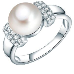 Valero Pearls Pierścionek z perłą srebro wysokiej próby Cyrkonia Perła hodowlana słodkowodna srebrny Pierścionki 1 ct Damski. Szare pierścionki Valero Pearls, z cyrkonią, srebrne. Za 289,99 zł.