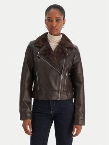 Vero Moda Kurtka z imitacji skóry Hailey 10250405 Brązowy Regular Fit. Brązowe kurtki Vero Moda, xl, bez wzorów, ze skóry, bez kaptura. Za 329,99 zł.