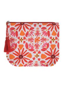 BLE Kosmetyczka w kolorze biało-pomarańczowo-czerwonym - 22 x 19 x 2 cm rozmiar: onesize. Białe kosmetyczki BLE, bez wzorów, z materiału. Za 22,33 zł.