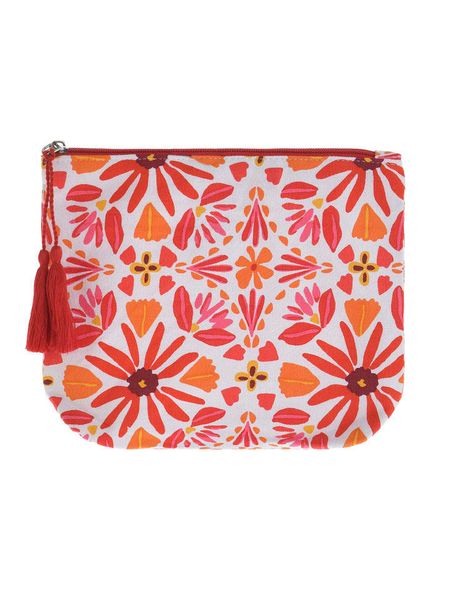 BLE Kosmetyczka w kolorze biało-pomarańczowo-czerwonym - 22 x 19 x 2 cm rozmiar: onesize. Białe kosmetyczki BLE, bez wzorów, z materiału. Za 22,33 zł.