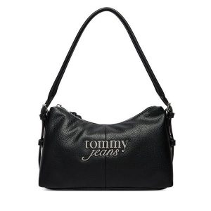 Torebka Tommy Jeans. Czarne torebki klasyczne Tommy Jeans, bez wzorów, z jeansu, bez dodatków. Za 409,99 zł.