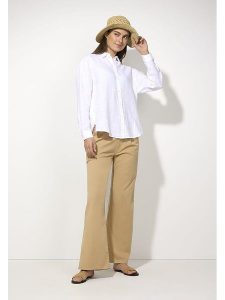 More & More Spodnie w kolorze beżowym rozmiar: 40. Brązowe spodnie z wysokim stanem More & More, bez wzorów, z materiału, z podwyższonym stanem. Za 145,60 zł.