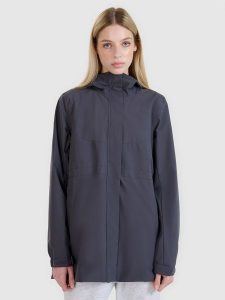 4F Parka przejściowa z membraną 8000 damska - szrara XXL. Szare kurtki 4f, m, bez wzorów, z dzianiny, bez kaptura. W wyprzedaży za 199,99 zł.
