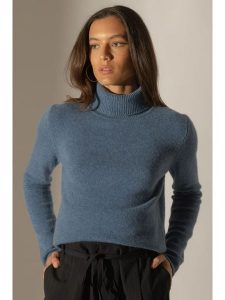 Perfect Cashmere Kaszmirowy golf w kolorze niebieskim rozmiar: S. Niebieskie golfy Perfect Cashmere, bez wzorów, z kaszmiru. Za 478,99 zł.