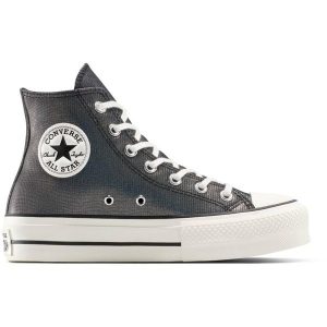 Buty sportowe Converse Chuck Taylor All Star Lift Platform Sparkle. Szare trampki Converse, bez wzorów, bez zapięcia. Za 400,50 zł.