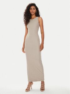 Guess Sukienka codzienna Kim W4YK0J KCDE0 Beżowy Bodycon Fit. Brązowe kombinezony Guess, na co dzień, m, z aplikacjami, z syntetyku, bez kołnierzyka, bez ramiączek, bodycon. Za 289,99 zł.