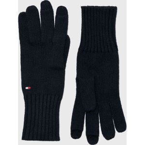 Tommy Hilfiger - Rękawiczki. Czerwone rękawiczki marki TOMMY HILFIGER, z bawełny. Za 159,90 zł.
