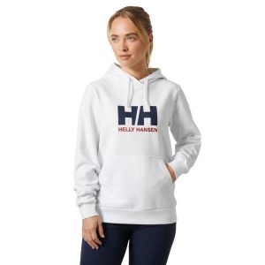 Damska bluza z kapturem z logo Helly Hansen 2.0. Białe bluzy Helly Hansen, bez wzorów, z kapturem. W wyprzedaży za 273,45 zł.