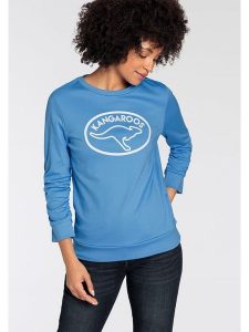 Kangaroos Bluza w kolorze błękitnym rozmiar: 48/50. Niebieskie bluzy KangaROOS, bez wzorów, z bawełny, bez kaptura. Za 90,47 zł.