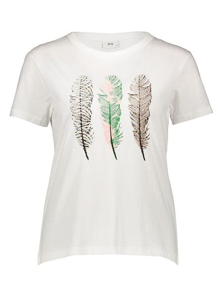 JDY Koszulka w kolorze białym rozmiar: XL. Białe bluzki JDY, xl, bez wzorów, z bawełny, bez kołnierzyka, bez ramiączek. Za 30,71 zł.