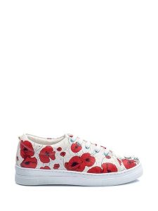 Streetfly Sneakersy w kolorze biało-czerwonym ze wzorem rozmiar: 40. Białe trampki Streetfly, bez wzorów, z materiału, bez zapięcia. Za 206,95 zł.