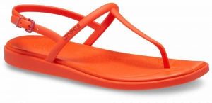 Japonki Dla Dorosłych Crocs Miami Thong Flip. Czerwone klapki Crocs, bez wzorów, z materiału, bez obcasa. Za 139,99 zł.
