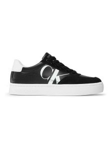 CALVIN KLEIN JEANS Skórzane sneakersy w kolorze czarno-białym rozmiar: 40. Białe trampki Calvin Klein Jeans, bez wzorów, z jeansu, bez zapięcia. Za 178,37 zł.