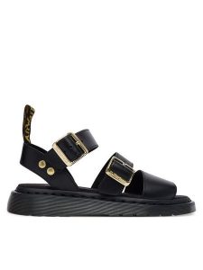 Dr. Martens Sandały Gryphon Sandal Atlas DM42329001 Czarny. Czarne sandały Dr. Martens, bez wzorów, ze skóry, bez obcasa, na płaskiej podeszwie, bez zapięcia. Za 543,74 zł.