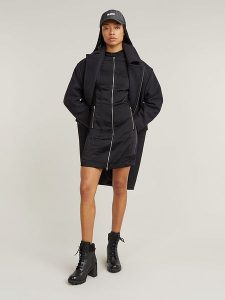 G-Star Sukienka w kolorze czarnym rozmiar: L. Czarne sukienki G-Star, l, bez wzorów, retro, bez kołnierzyka, bez ramiączek, mini. Za 523,38 zł.