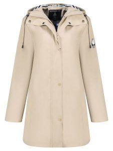 Geographical Norway Parka "Carrie" w kolorze beżowym rozmiar: XXL. Brązowe płaszcze Geographical Norway, xxl, z aplikacjami, bez kaptura. Za 228,38 zł.
