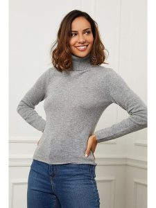 Soft Cashmere Kaszmirowy golf w kolorze szarym rozmiar: 38. Szare golfy Soft Cashmere, bez wzorów, z kaszmiru. Za 347,99 zł.