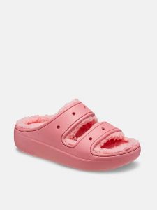 Crocs Klapki "Classic Cozzzy" w kolorze różowym rozmiar: 38/39. Różowe klapki Crocs, bez wzorów, z materiału, z otwartym noskiem, bez obcasa. Za 223,99 zł.