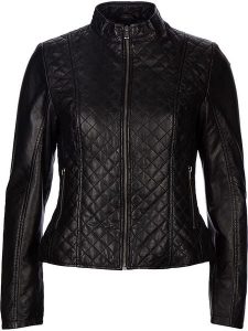 7eleven Skórzana kurtka "Luise" w kolorze czarnym rozmiar: 42. Czarne kurtki 7eleven, bez wzorów, z materiału, bez kaptura. Za 411,91 zł.