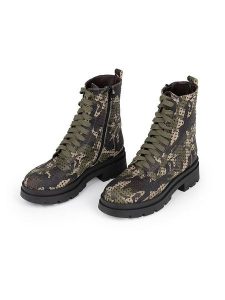 Anna Morellini Skórzane botki "Simoldo" w kolorze oliwkowo-beżowym rozmiar: 41. Brązowe botki Anna Morellini, bez wzorów, bez obcasa, bez zapięcia. Za 406,95 zł.