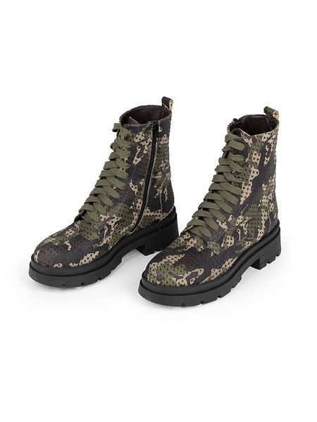 Anna Morellini Skórzane botki "Simoldo" w kolorze oliwkowo-beżowym rozmiar: 41. Brązowe botki Anna Morellini, bez wzorów, bez obcasa, bez zapięcia. Za 406,95 zł.