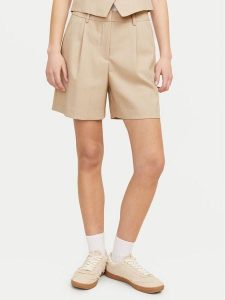 JJXX Szorty materiałowe Ellis 12268838 Beżowy Wide Leg. Brązowe szorty JJXX, bez wzorów, z materiału. Za 119,99 zł.