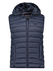 Geographical Norway Kamizelka pikowana "Vatikolor" w kolorze granatowym rozmiar: XL. Niebieskie kamizelki Geographical Norway, xl, bez wzorów, bez kołnierzyka, bez ramiączek, bez kaptura. Za 122,38 zł.