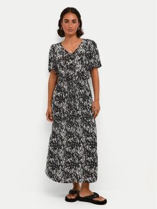 Kaffe Sukienka letnia Amber 10508624 Czarny Relaxed Fit. Czarne kombinezony Kaffe, na lato, bez wzorów, z wiskozy, bez kołnierzyka, bez ramiączek. Za 269,99 zł.