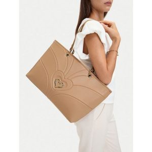 Torebka Eva Minge. Brązowe shopper bag Eva Minge, bez wzorów, bez dodatków. Za 299,99 zł.