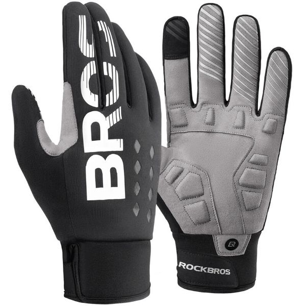 Rękawiczki rowerowe długie dla dorosłych Rockbros S209BK. Czarne rękawiczki ROCKBROS, bez wzorów. Za 89,99 zł.