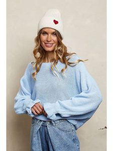 Joséfine Sweter wełniany "Rahel" w kolorze błękitnym rozmiar: L. Niebieskie swetry oversize Joséfine, l, bez wzorów, z wełny, bez ramiączek. Za 131,74 zł.