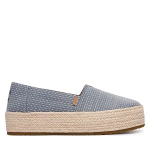 Espadryle Toms. Niebieskie espadryle Toms, bez wzorów, bez obcasa. Za 419,99 zł.