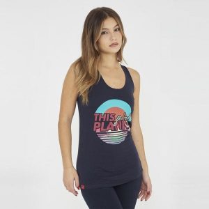 Top na siłownię damski FEPLA niebieski. Niebieskie topy LEGEA, bez wzorów, z bawełny, sportowe, bez kołnierzyka, bez ramiączek. Za 43,00 zł.