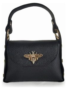 ORE10 Skórzana torebka "Raser" w kolorze czarnym - 17 x 12 x 6 cm rozmiar: onesize. Czarne torebki klasyczne ORE10, z aplikacjami, z materiału, przez ramię, bez dodatków. Za 140,86 zł.