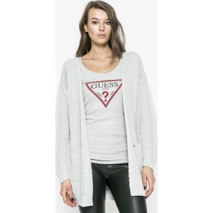 Guess Jeans - Sweter. Szare swetry klasyczne marki Guess Jeans, m, z bawełny. W wyprzedaży za 399,90 zł.
