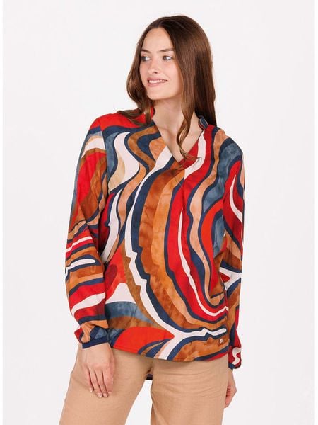 KEY LARGO Bluzka "Keen" w kolorze czerwono-granatowym rozmiar: XL. Czerwone bluzki KEY LARGO, xl, bez wzorów, z wiskozy, bez kołnierzyka, bez ramiączek. Za 74,11 zł.