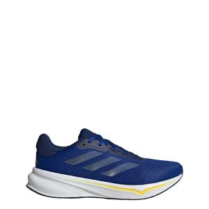 Buty Response. Niebieskie buty sportowe ADIDAS, bez wzorów, z materiału, bez zapięcia, do biegania. Za 291,00 zł.