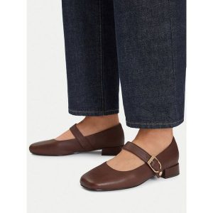 Baleriny U.S. Polo Assn. Brązowe balerinki U.S. Polo Assn., bez wzorów, bez obcasa, bez zapięcia. Za 299,99 zł.